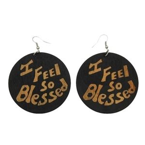 COPY - I feel so blessed wooden earrings